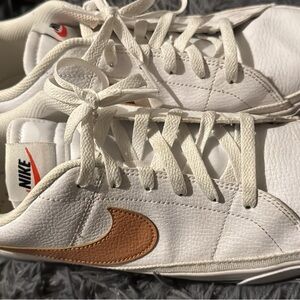 Nike White and Tan Sneakers